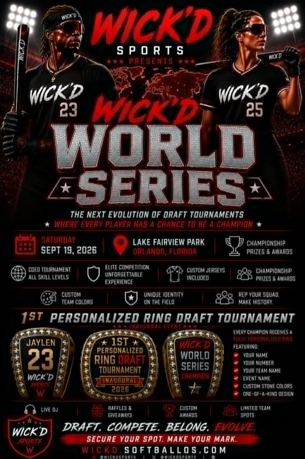 Wick'd World Series — Sept 19, 2026, Lake Fairview Park, Orlando