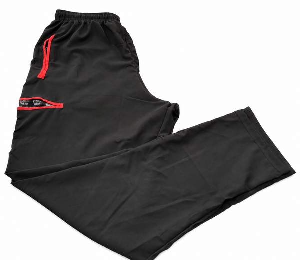 Black with Red Microfiber Pants